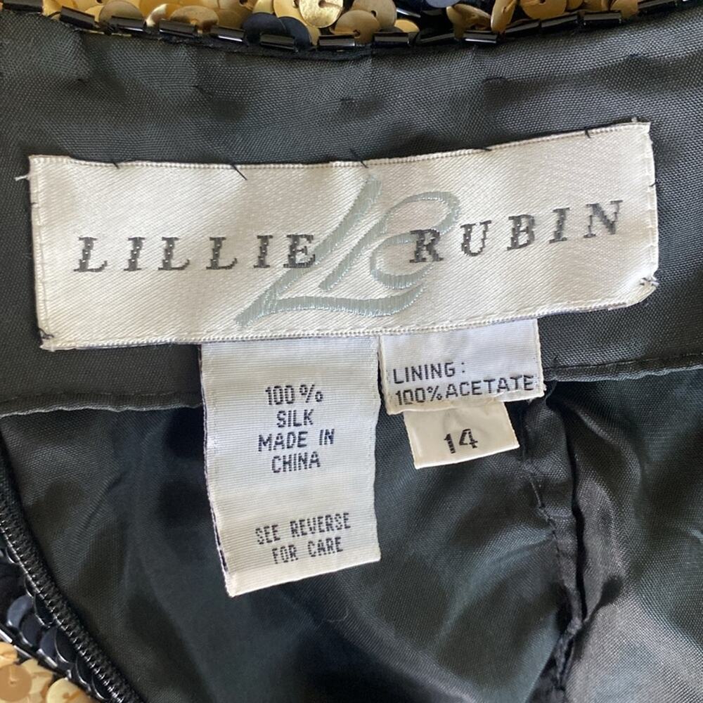 Vintage Lillie Rubin Sequin Zebra Mini Skirt Size 8 Silk - Picture 3 of 6